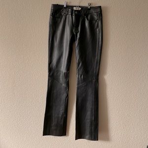 Stetson black leather pants size 6.